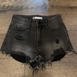 SO Black Distressed Super High Rise Jean Short Size 0/24W
